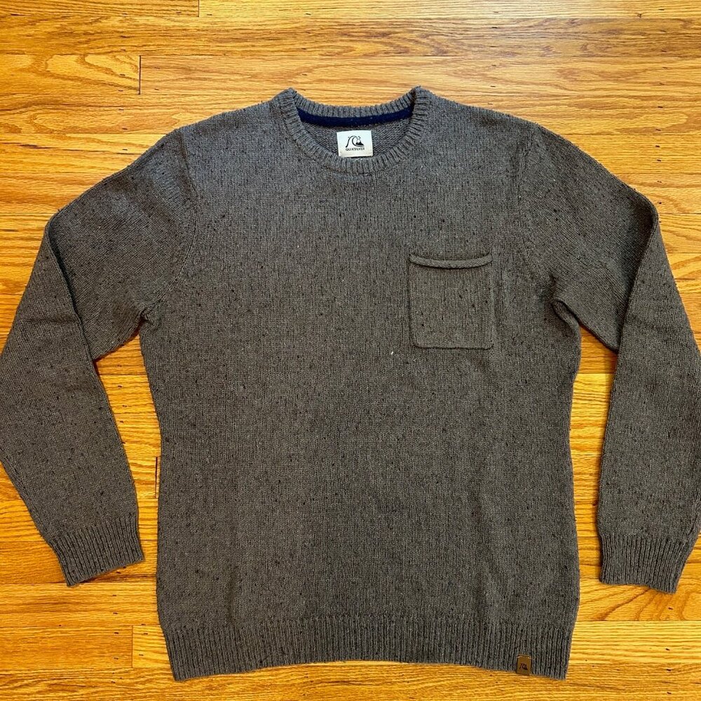 Quiksilver Mens Winchester Pullover Pocket Sweater, Grey, Medium